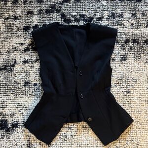 Zara Black Sleeveless Button-Up Top